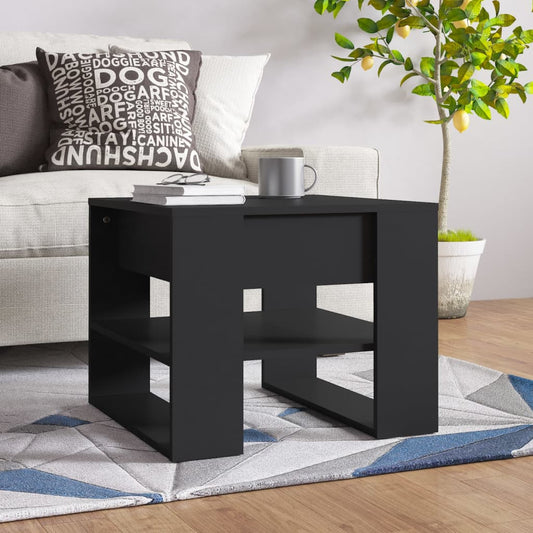 Sohvapöytä musta 55,5x55x45 cm tekninen puu - Sisustajankoti.fi