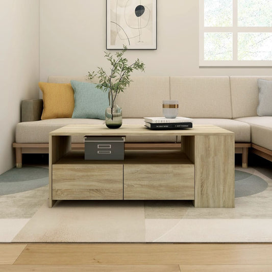 Sohvapöytä Sonoma-tammi 102x55x42 cm tekninen puu - Sisustajankoti.fi