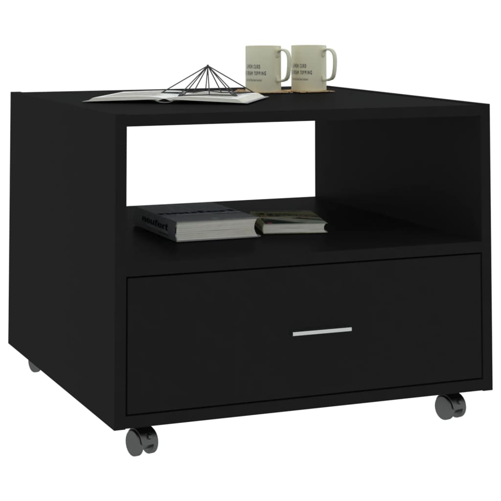 Sohvapöytä musta 55x55x40 cm tekninen puu - Sisustajankoti.fi