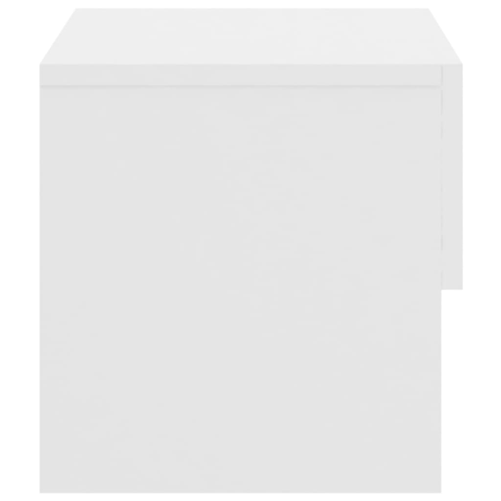 Seinäkiinnitettävä yöpöytä korkeakiilto valkoinen - Sisustajankoti.fi