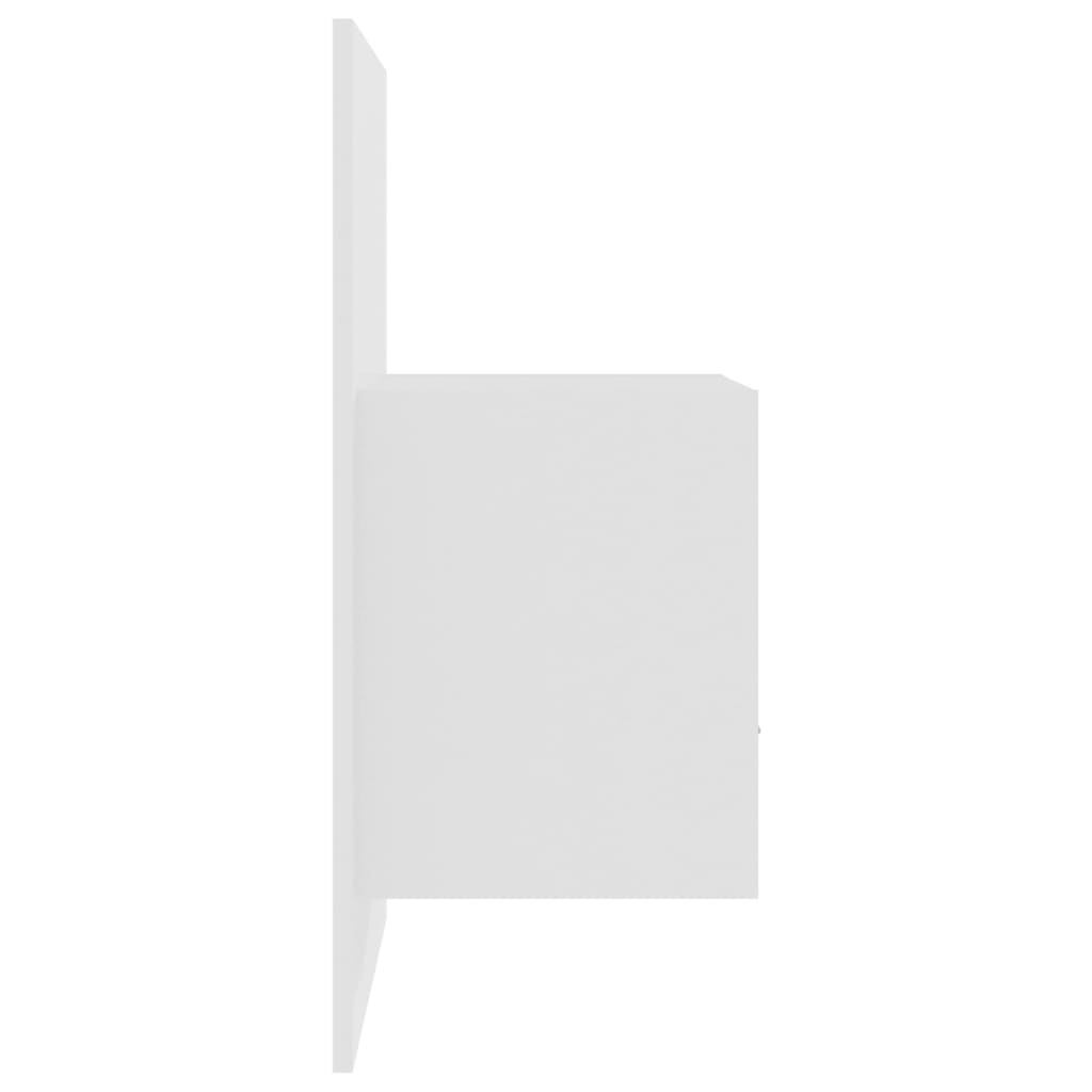 Seinäkiinnitettävä yöpöytä korkeakiilto valkoinen - Sisustajankoti.fi