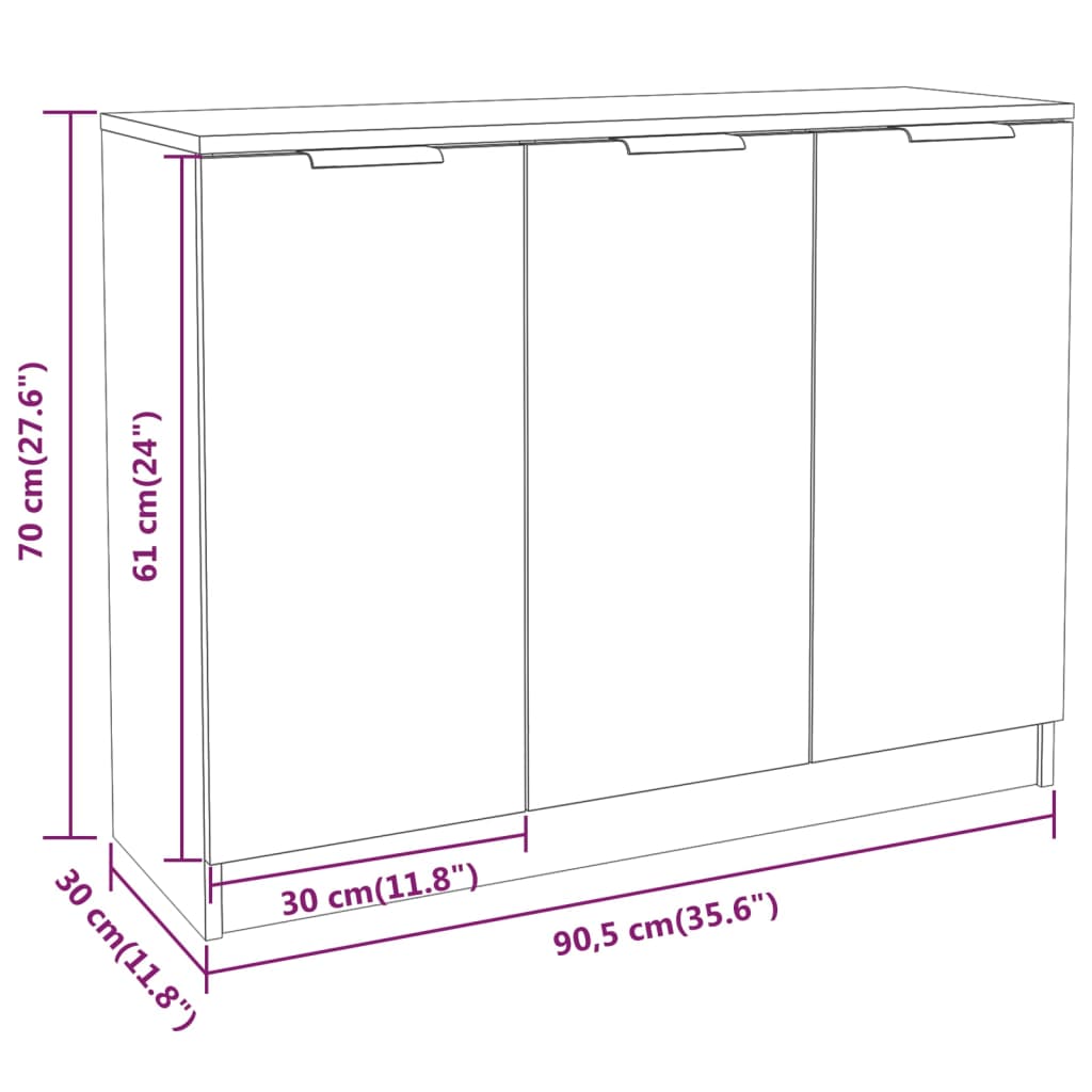 Senkki musta 90,5x30x70 cm tekninen puu - Sisustajankoti.fi