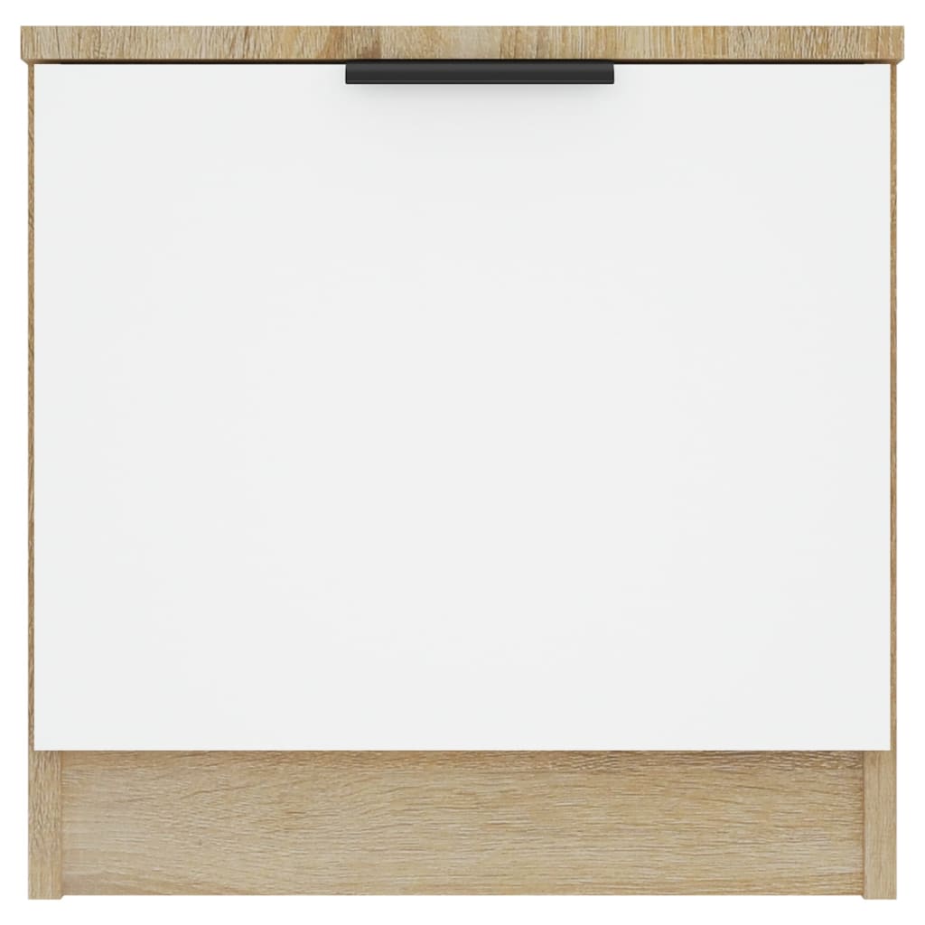 Yöpöydät 2 kpl valkoinen ja Sonoma-tammi 40x39x40 cm - Sisustajankoti.fi