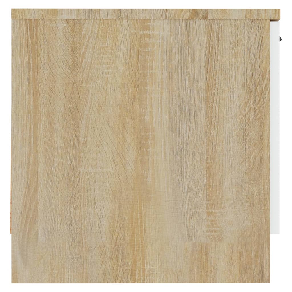 Yöpöydät 2 kpl valkoinen ja Sonoma-tammi 40x39x40 cm - Sisustajankoti.fi