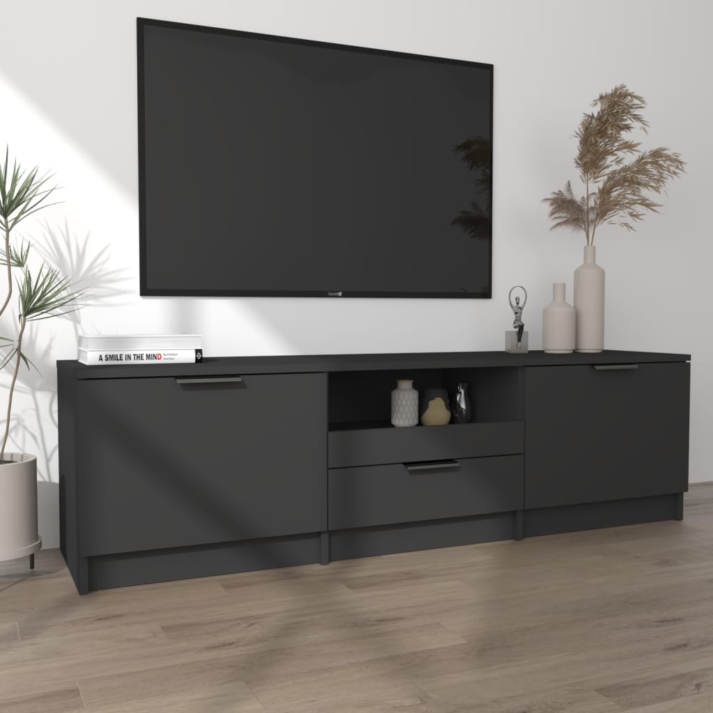 TV-taso musta 140x35x40 cm tekninen puu - Sisustajankoti.fi