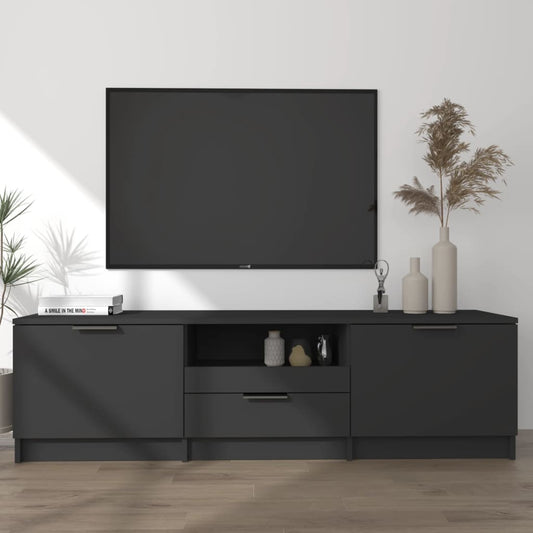TV-taso musta 140x35x40 cm tekninen puu - Sisustajankoti.fi