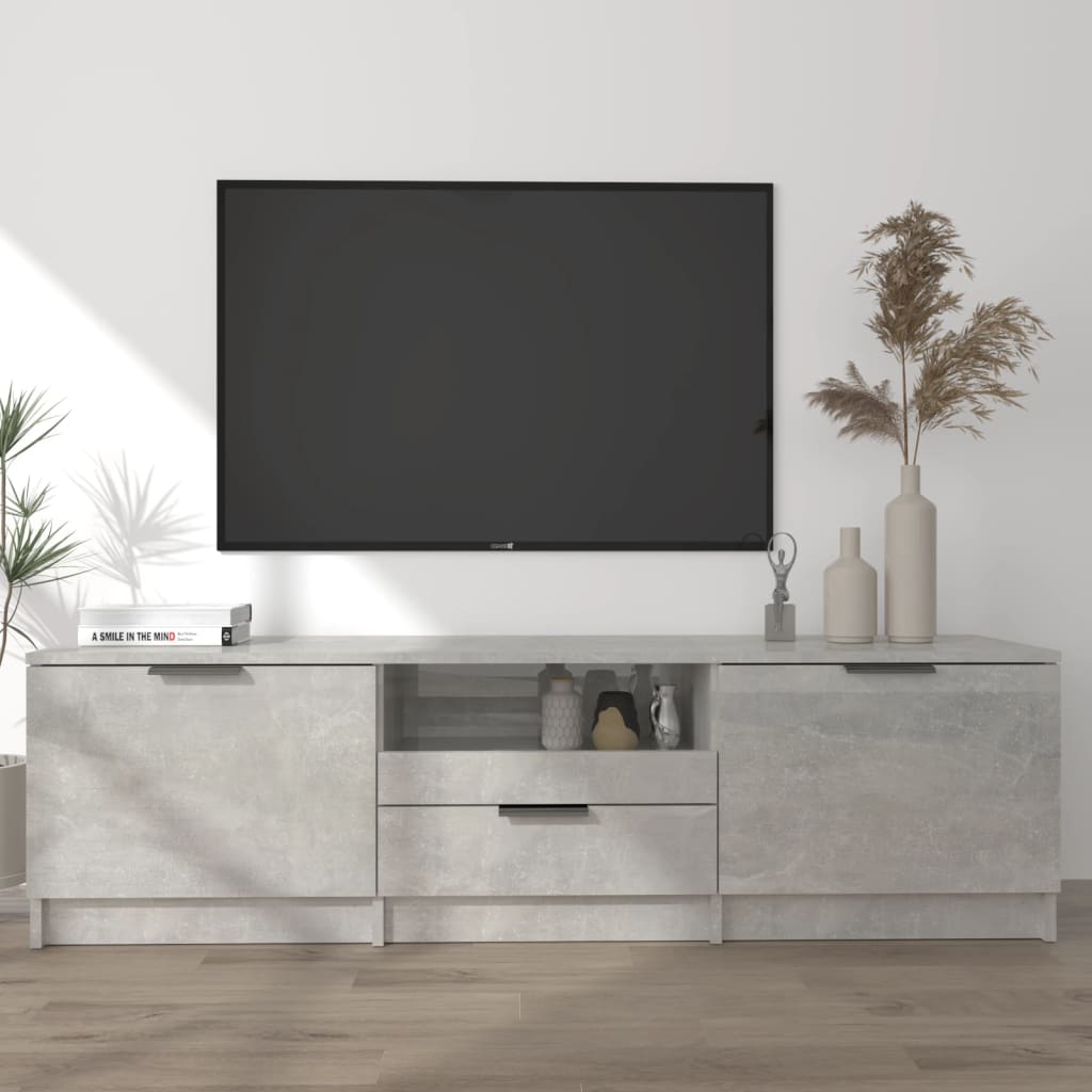 TV-taso betoninharmaa 140x35x40 cm tekninen puu - Sisustajankoti.fi