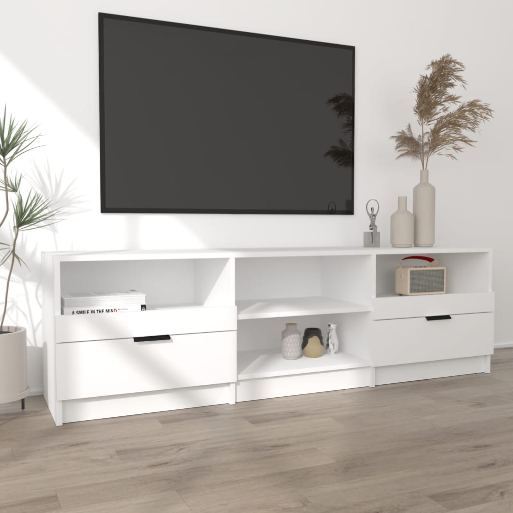 TV-taso valkoinen 150x33,5x45 cm tekninen puu - Sisustajankoti.fi