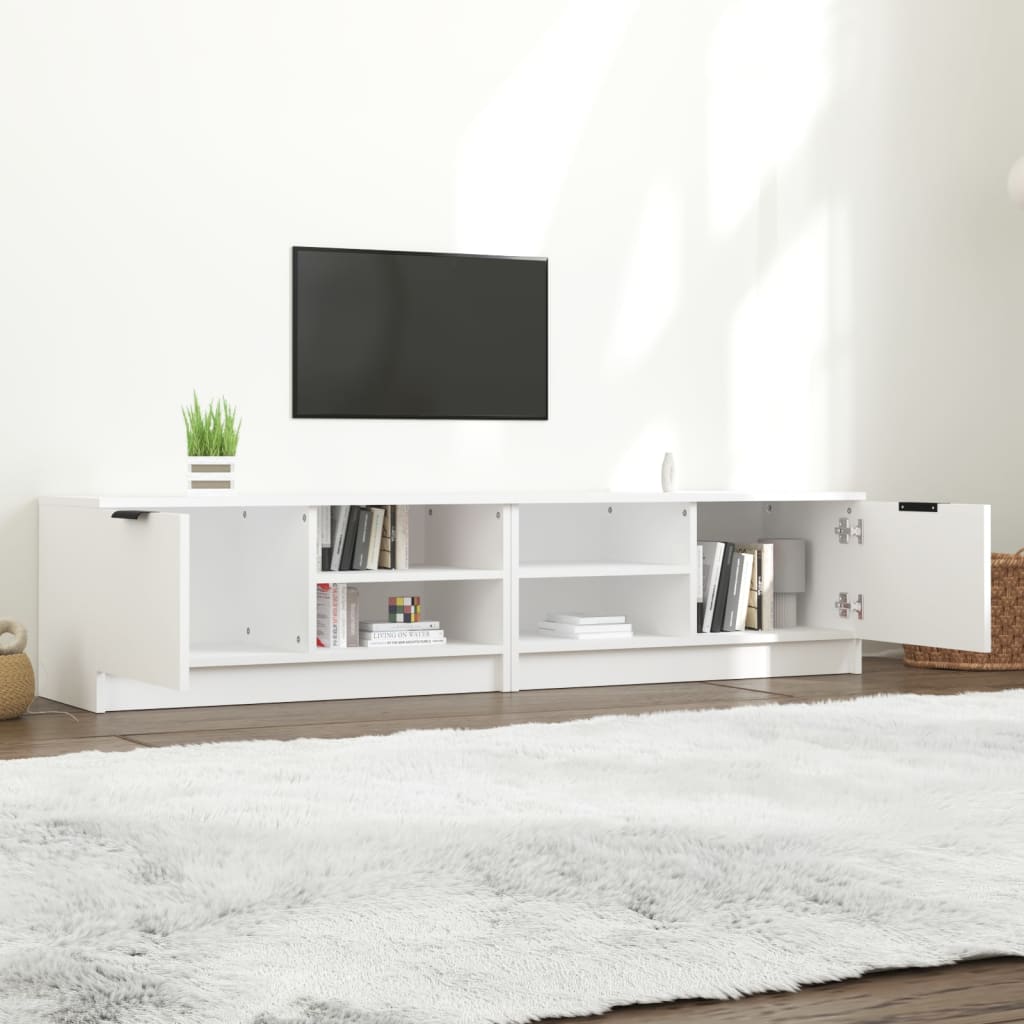 TV-tasot 2 kpl valkoinen 80x35x36,5 cm tekninen puu - Sisustajankoti.fi