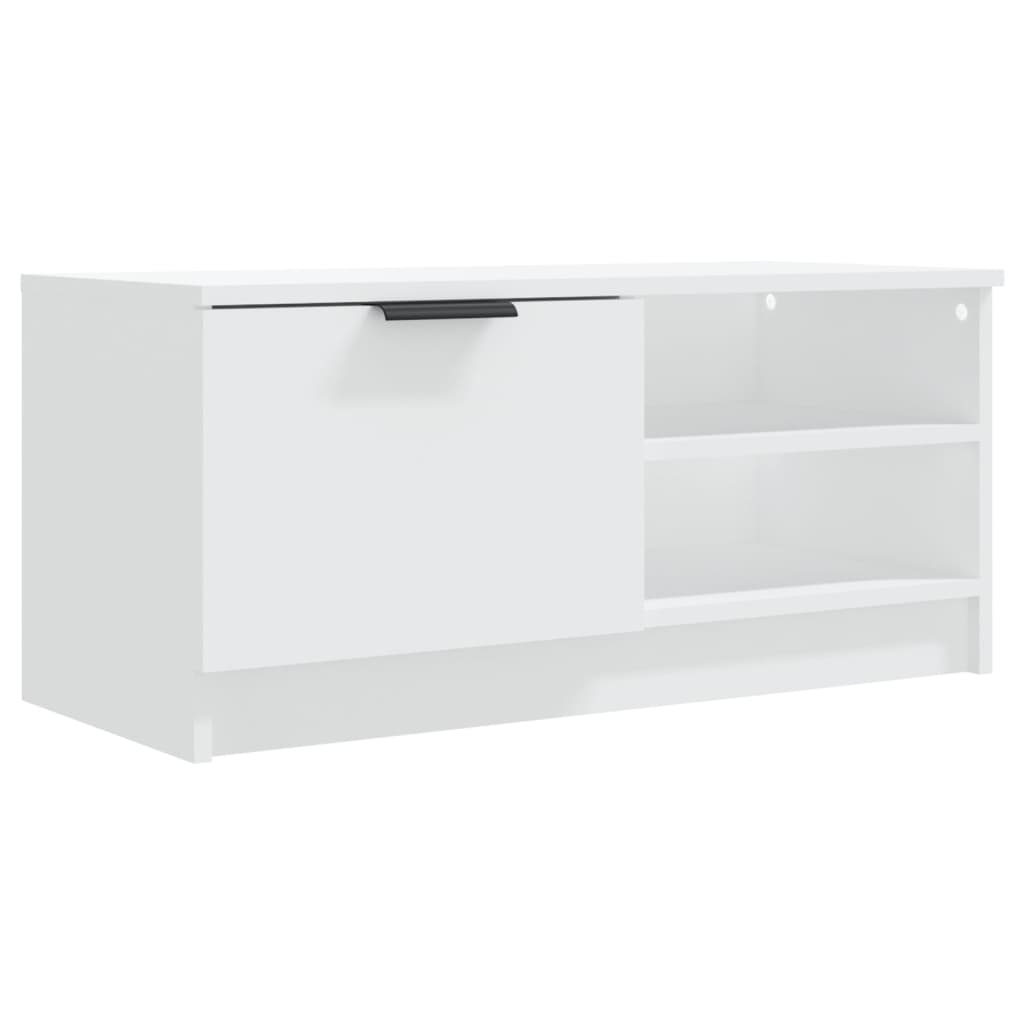 TV-tasot 2 kpl valkoinen 80x35x36,5 cm tekninen puu - Sisustajankoti.fi
