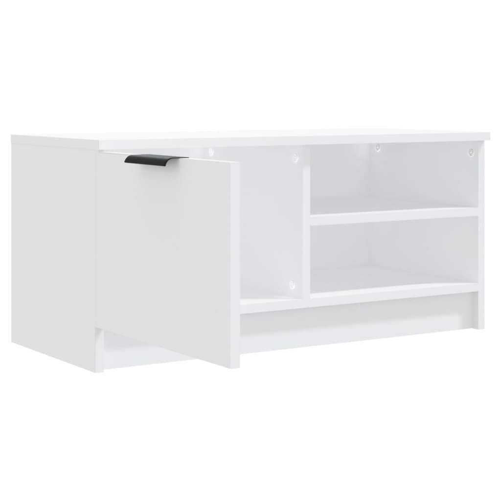 TV-tasot 2 kpl valkoinen 80x35x36,5 cm tekninen puu - Sisustajankoti.fi
