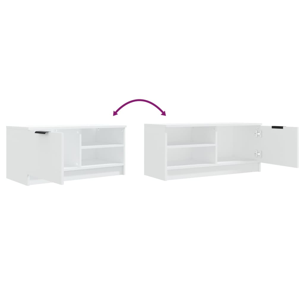 TV-tasot 2 kpl valkoinen 80x35x36,5 cm tekninen puu - Sisustajankoti.fi