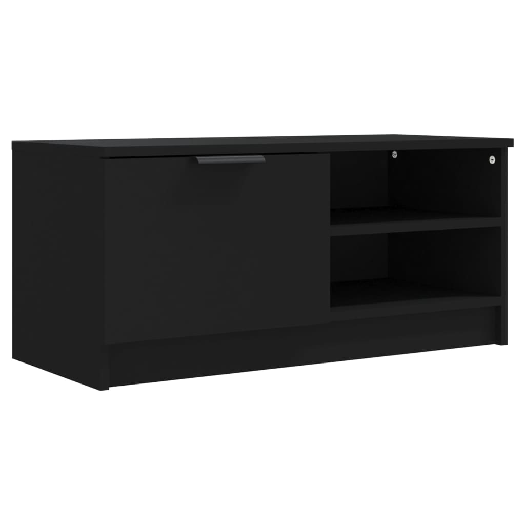TV-taso musta 80x35x36,5 cm tekninen puu - Sisustajankoti.fi