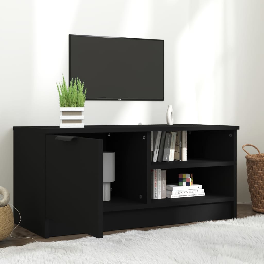 TV-taso musta 80x35x36,5 cm tekninen puu - Sisustajankoti.fi