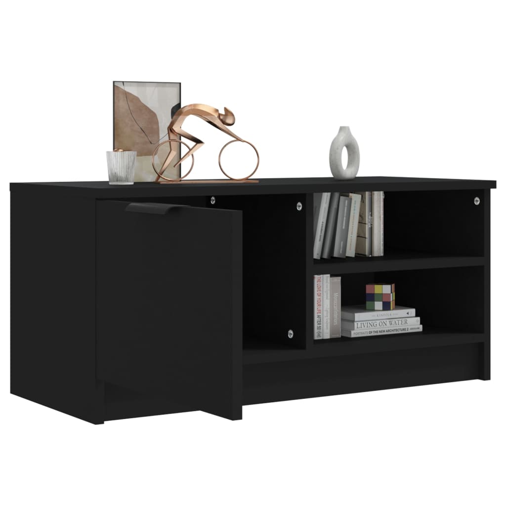 TV-taso musta 80x35x36,5 cm tekninen puu - Sisustajankoti.fi