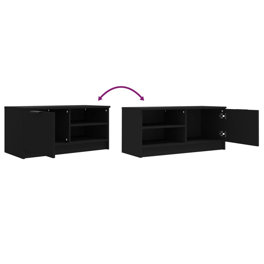 TV-taso musta 80x35x36,5 cm tekninen puu - Sisustajankoti.fi