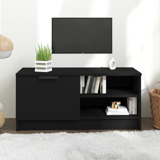 TV-taso musta 80x35x36,5 cm tekninen puu - Sisustajankoti.fi