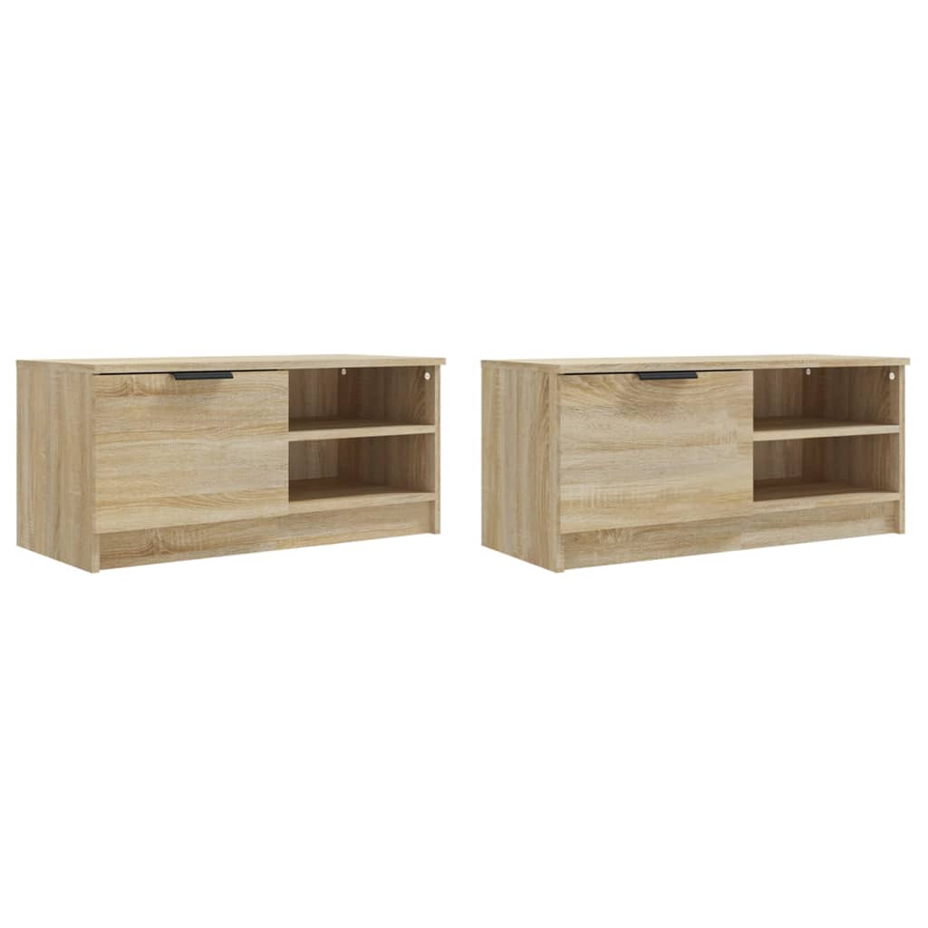 TV-tasot 2 kpl Sonoma-tammi 80x35x36,5 cm tekninen puu - Sisustajankoti.fi