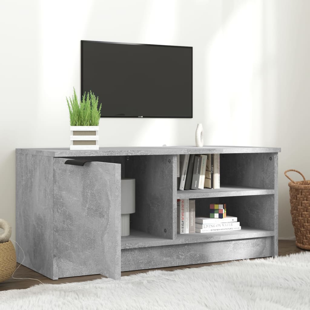 TV-taso betoninharmaa 80x35x36,5 cm tekninen puu - Sisustajankoti.fi