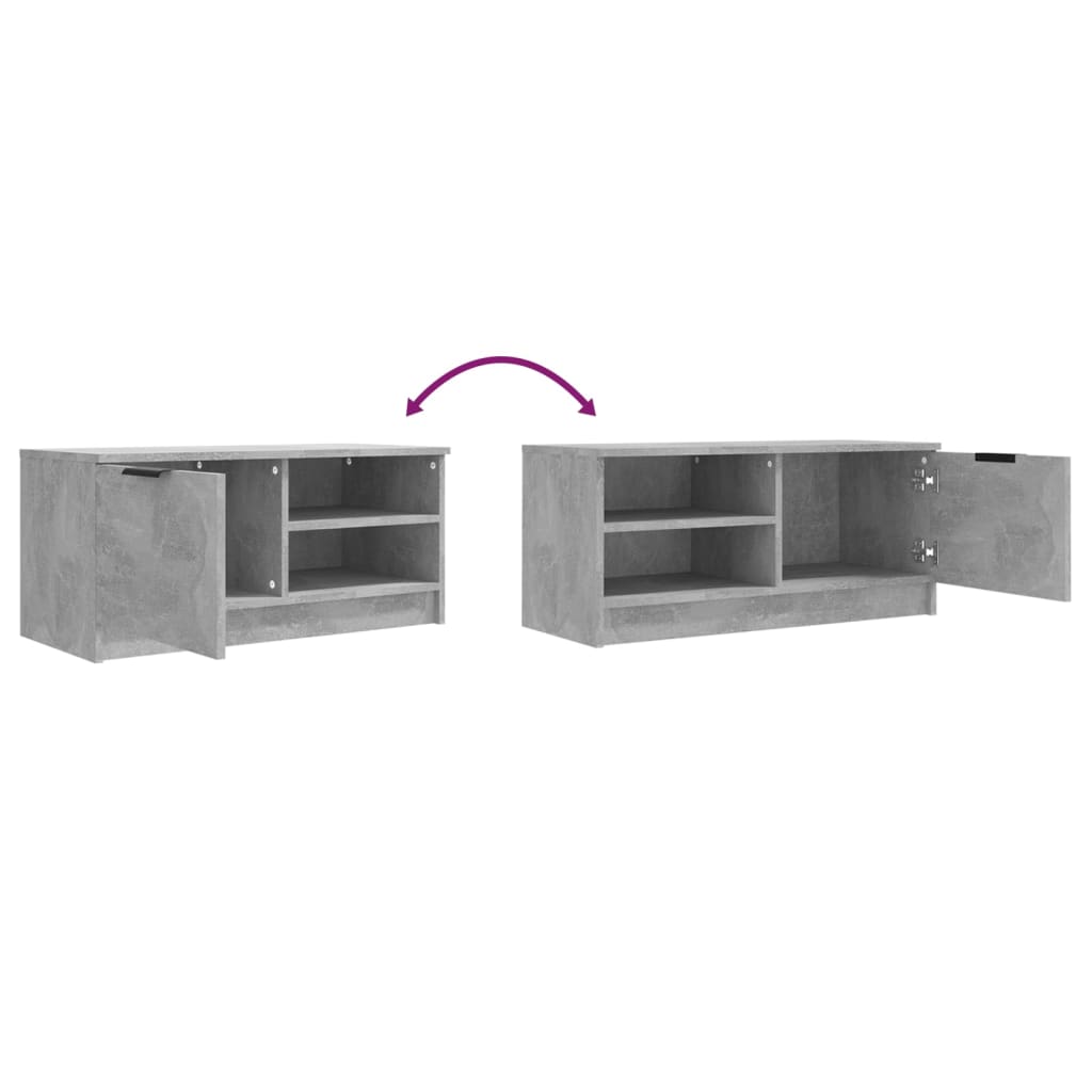 TV-taso betoninharmaa 80x35x36,5 cm tekninen puu - Sisustajankoti.fi