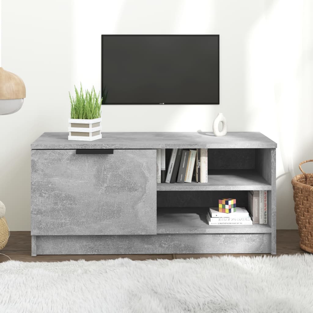 TV-taso betoninharmaa 80x35x36,5 cm tekninen puu - Sisustajankoti.fi