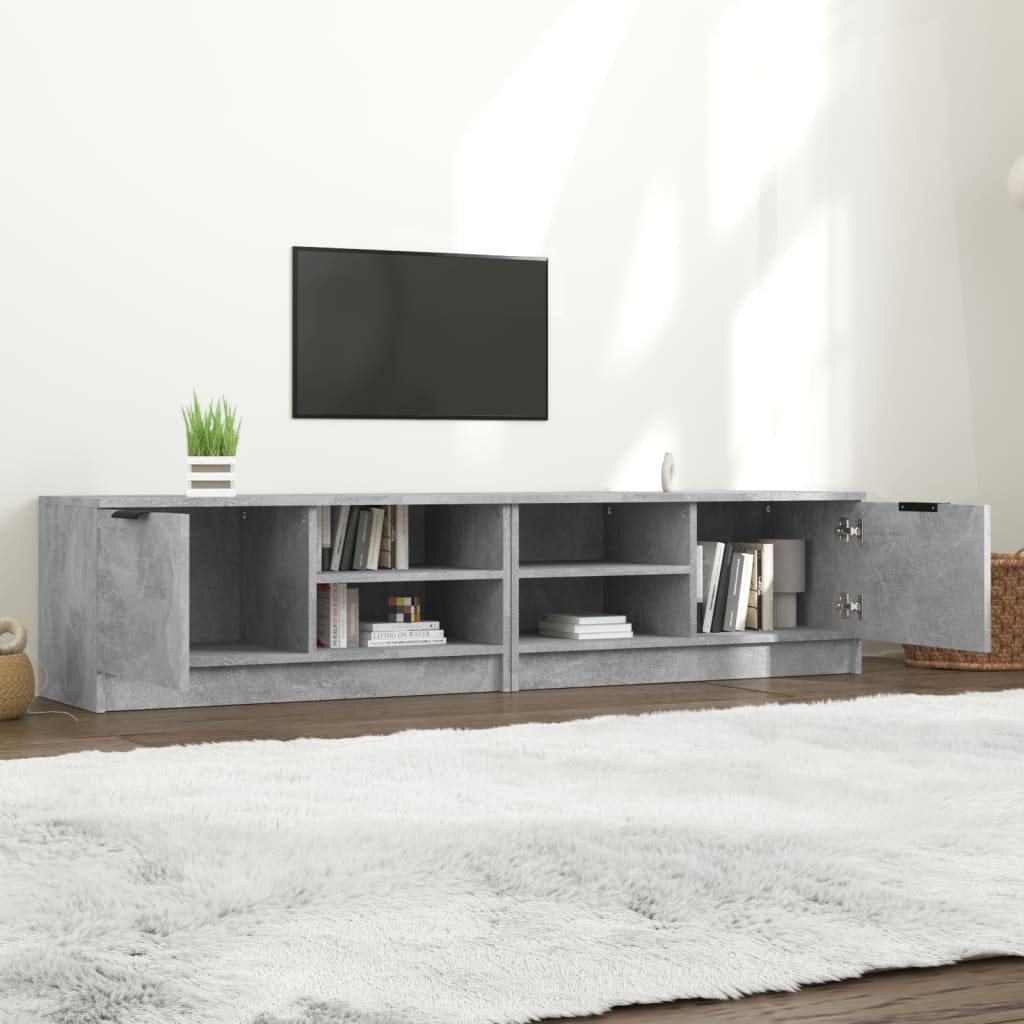 TV-tasot 2 kpl betoninharmaa 80x35x36,5 cm tekninen puu - Sisustajankoti.fi