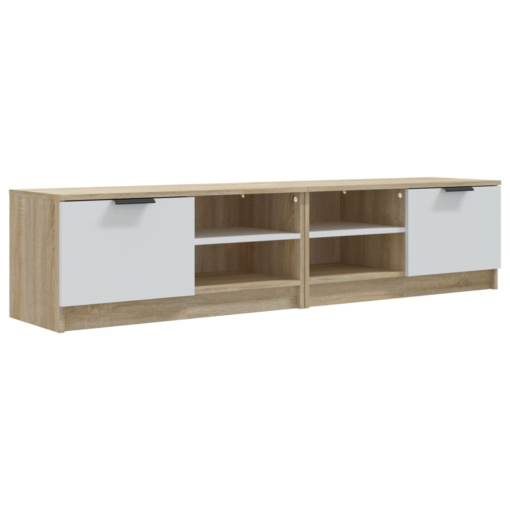 TV-tasot 2 kpl valk. ja Sonoma-tammi 80x35x36,5 cm tekninen puu - Sisustajankoti.fi