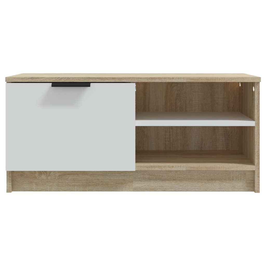 TV-tasot 2 kpl valk. ja Sonoma-tammi 80x35x36,5 cm tekninen puu - Sisustajankoti.fi