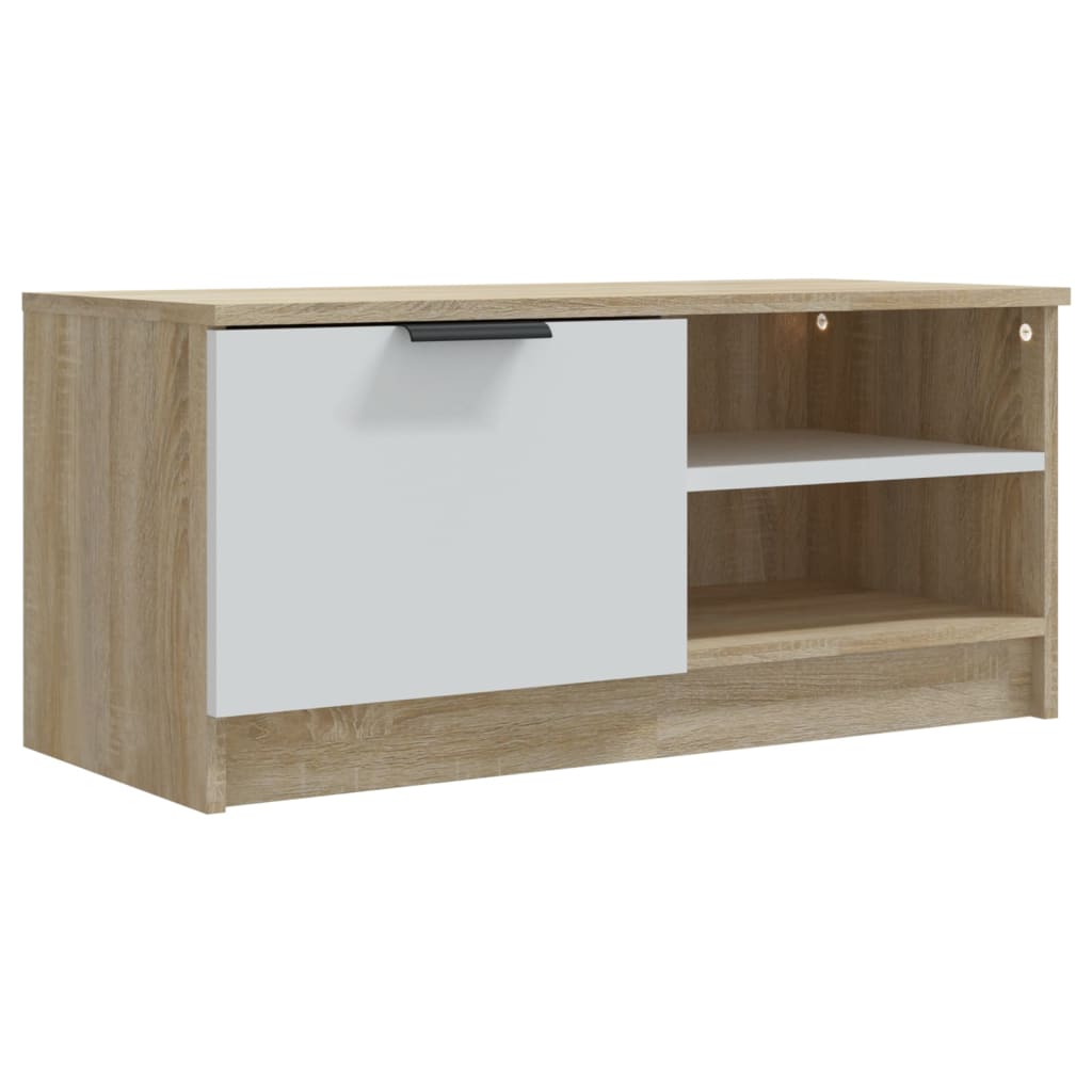 TV-tasot 2 kpl valk. ja Sonoma-tammi 80x35x36,5 cm tekninen puu - Sisustajankoti.fi