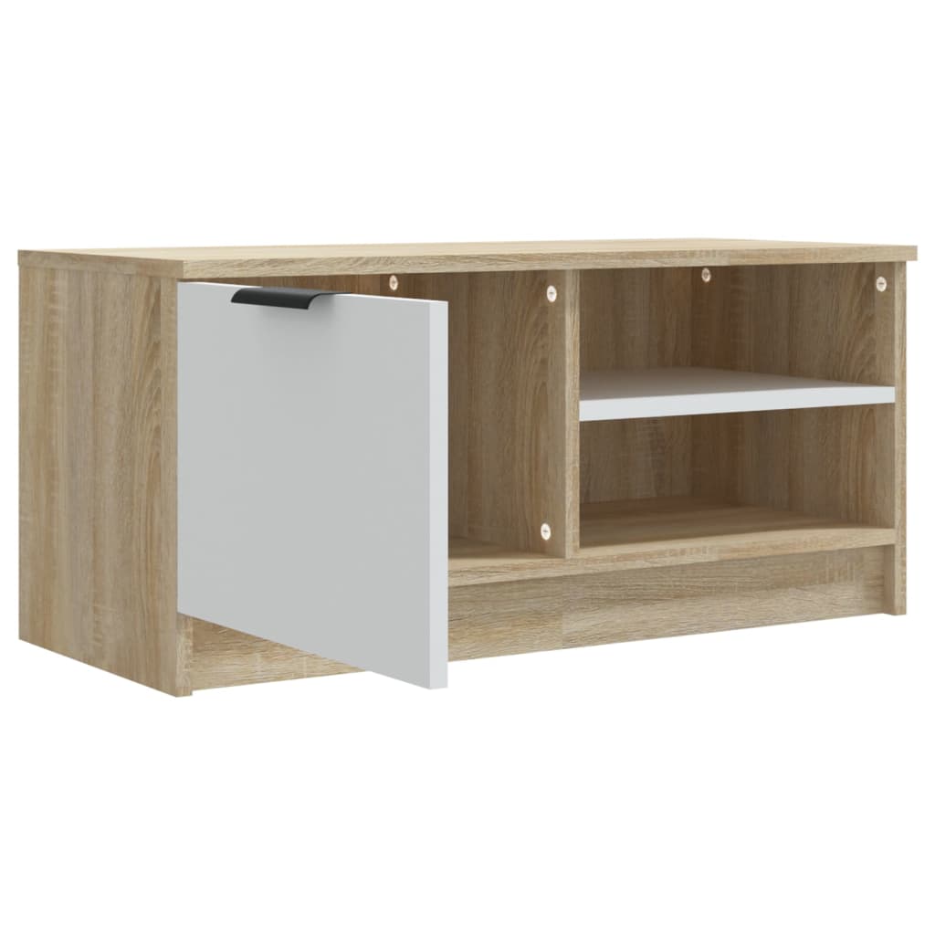 TV-tasot 2 kpl valk. ja Sonoma-tammi 80x35x36,5 cm tekninen puu - Sisustajankoti.fi