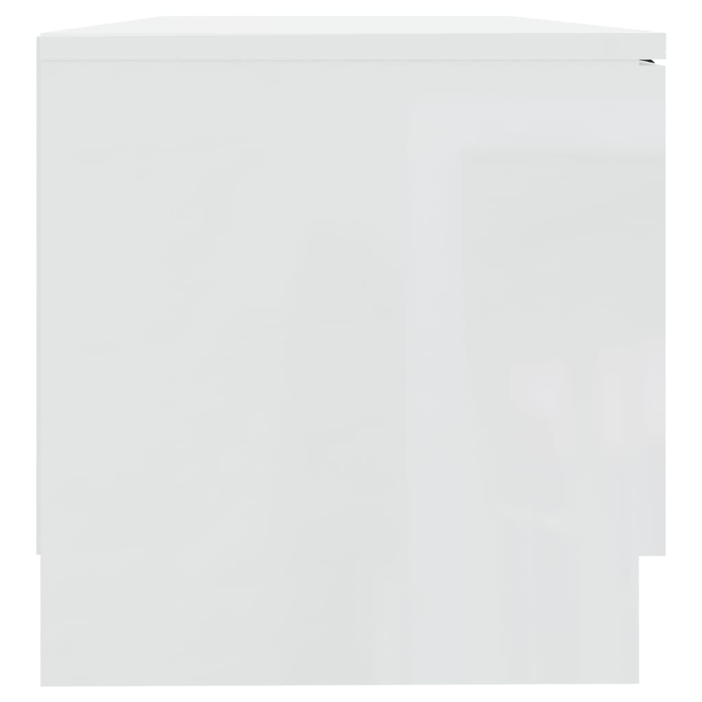 TV-taso korkeakiilto valkoinen 80x35x36,5 cm tekninen puu - Sisustajankoti.fi