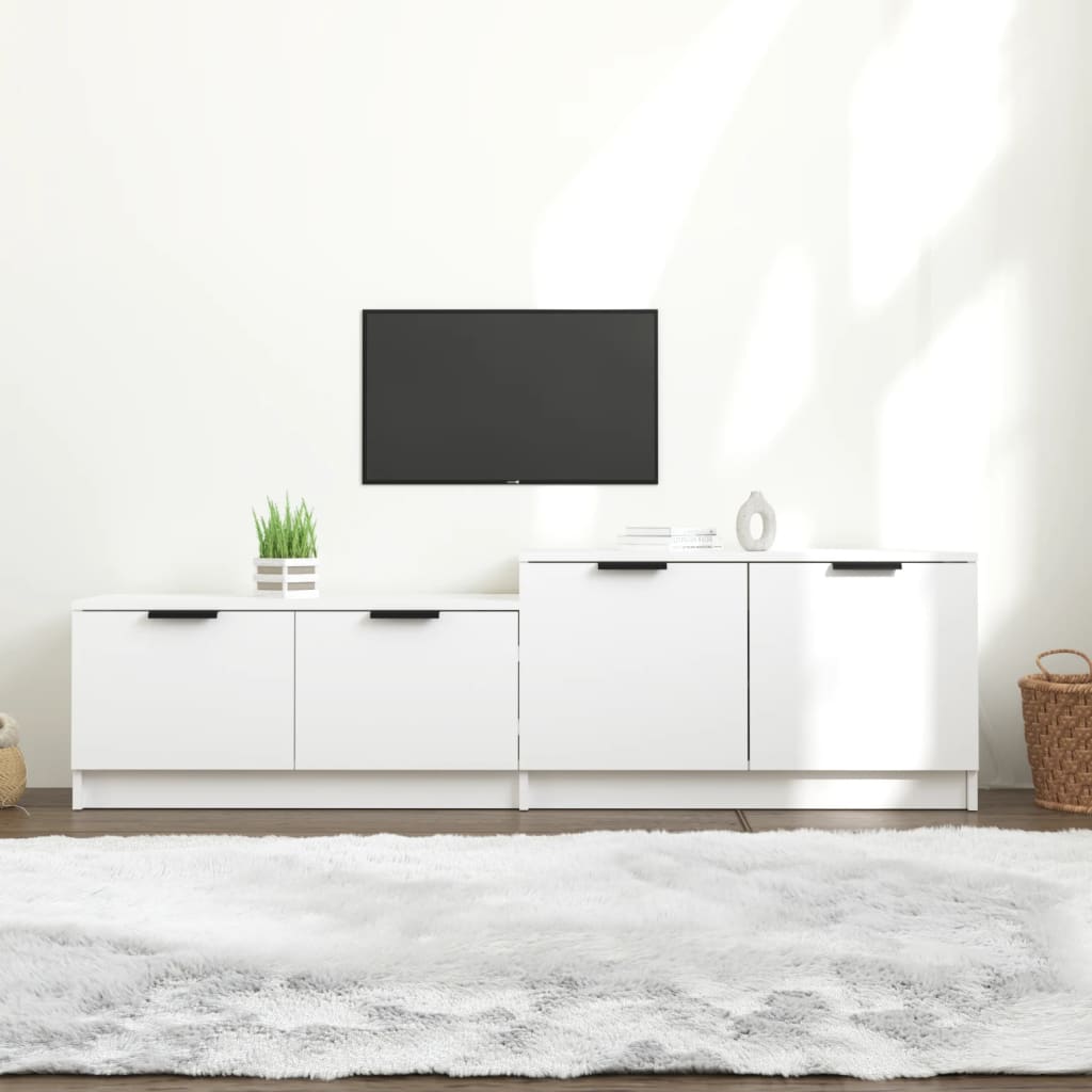TV-taso valkoinen 158,5x36x45 cm tekninen puu - Sisustajankoti.fi