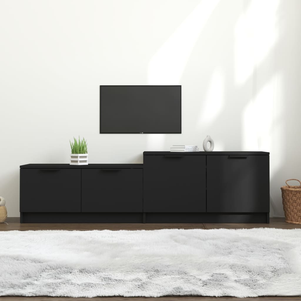 TV-taso musta 158,5x36x45 cm tekninen puu - Sisustajankoti.fi