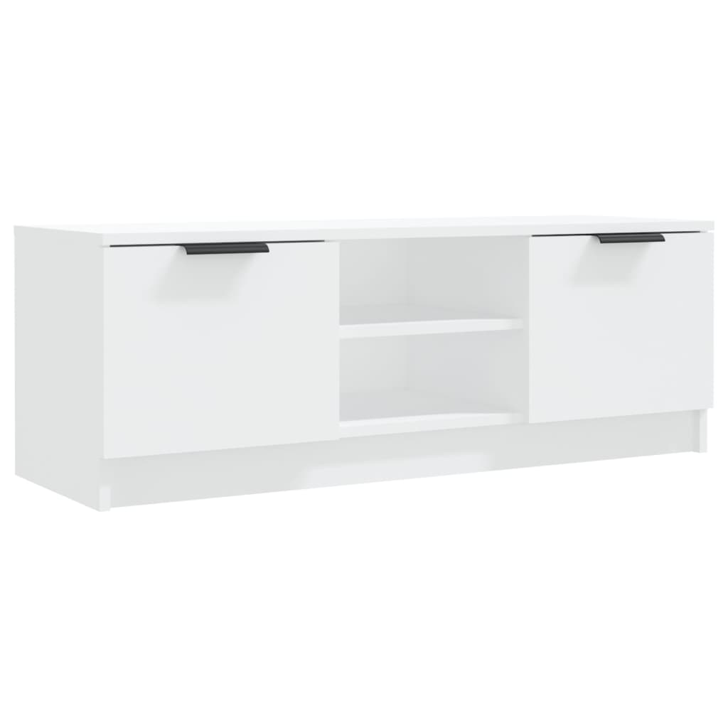 TV-taso valkoinen 102x35x36,5 cm tekninen puu - Sisustajankoti.fi