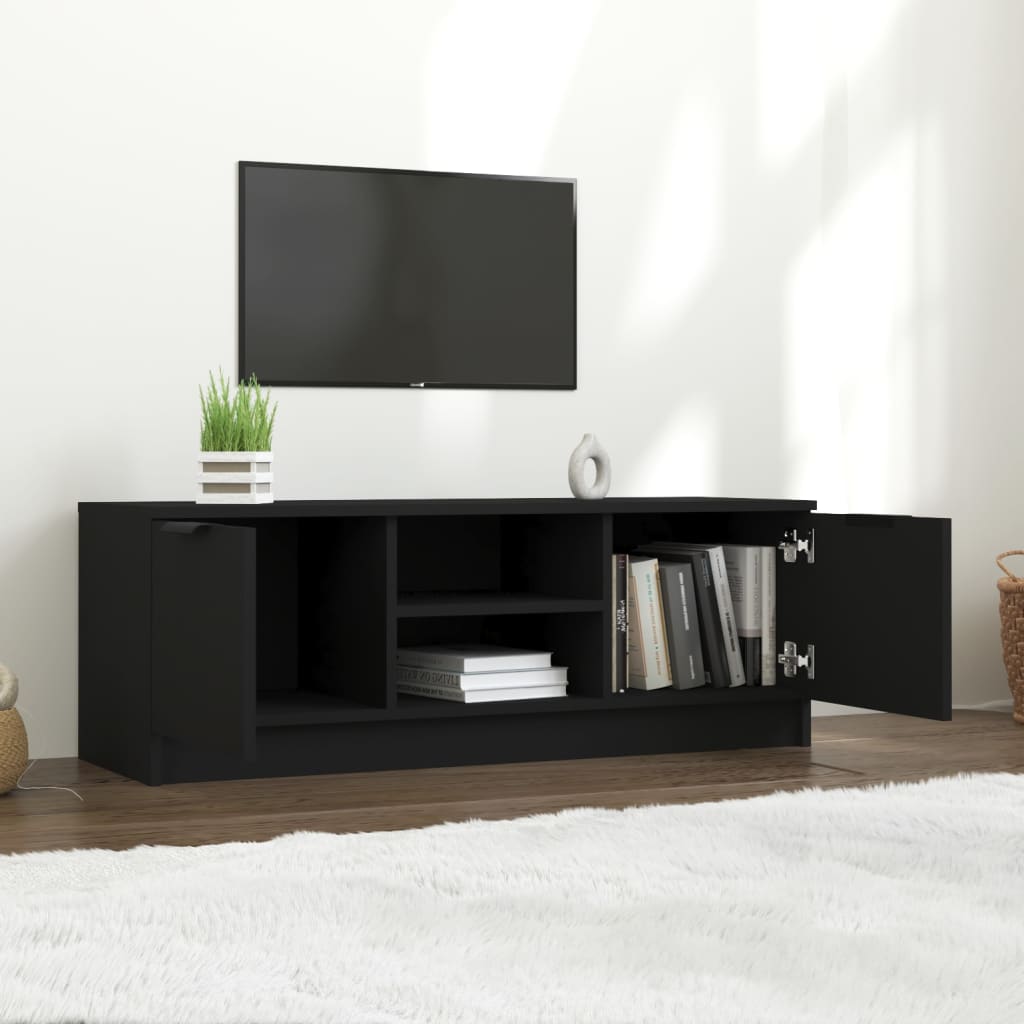 TV-taso musta 102x35x36,5 cm tekninen puu - Sisustajankoti.fi