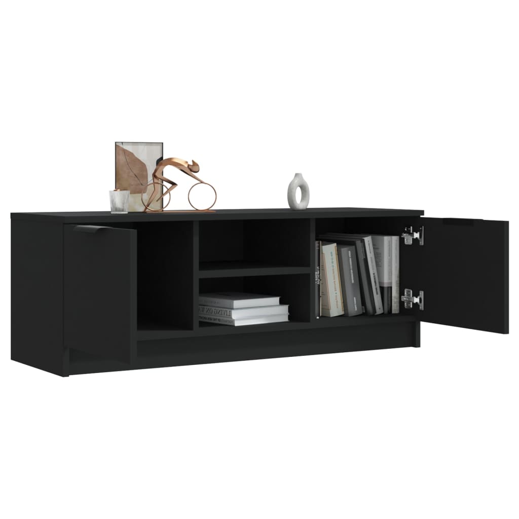 TV-taso musta 102x35x36,5 cm tekninen puu - Sisustajankoti.fi