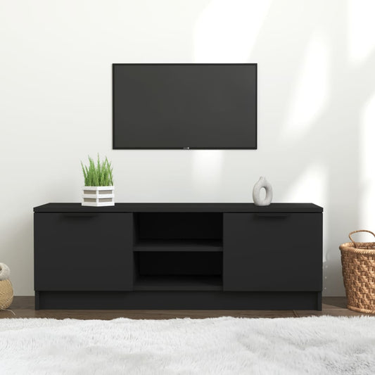 TV-taso musta 102x35x36,5 cm tekninen puu - Sisustajankoti.fi