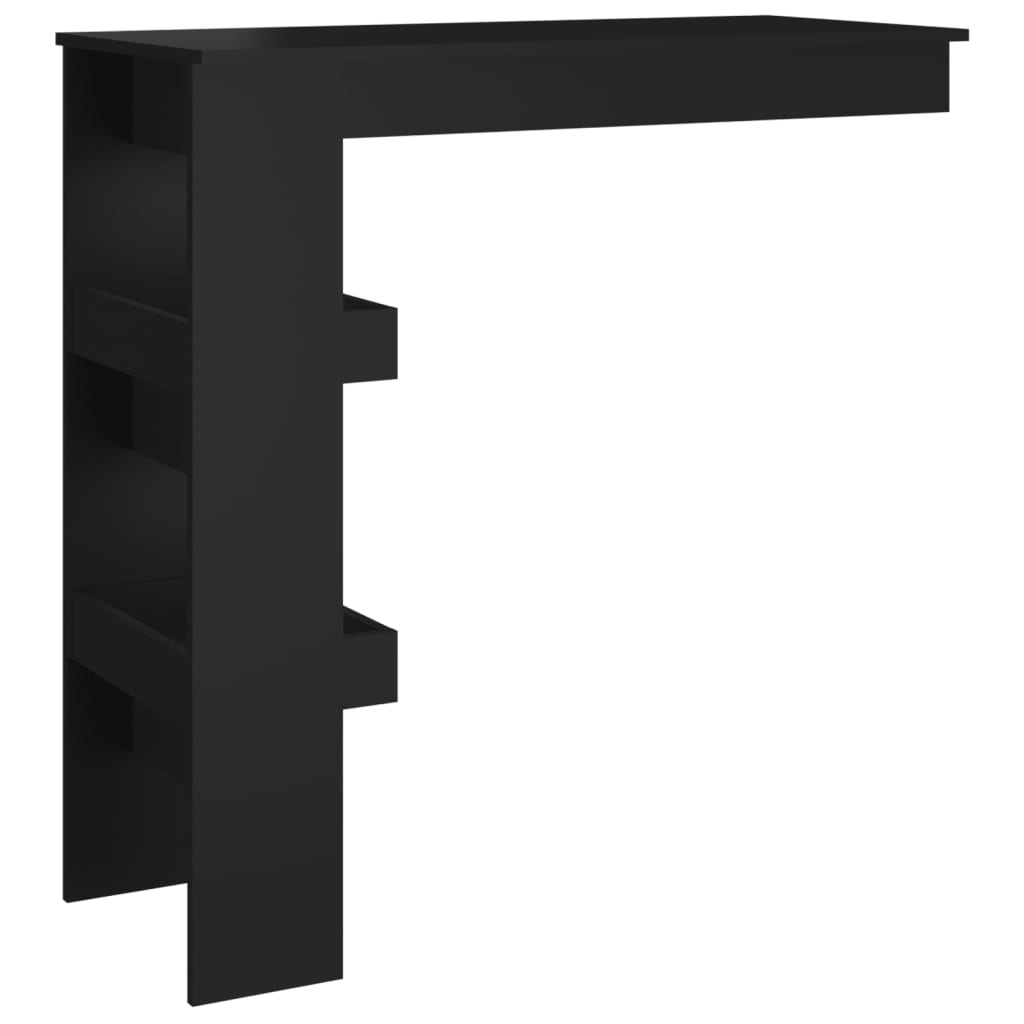 Seinäkiinnitettävä baaripöytä musta 102x45x103,5cm tekninen puu - Sisustajankoti.fi
