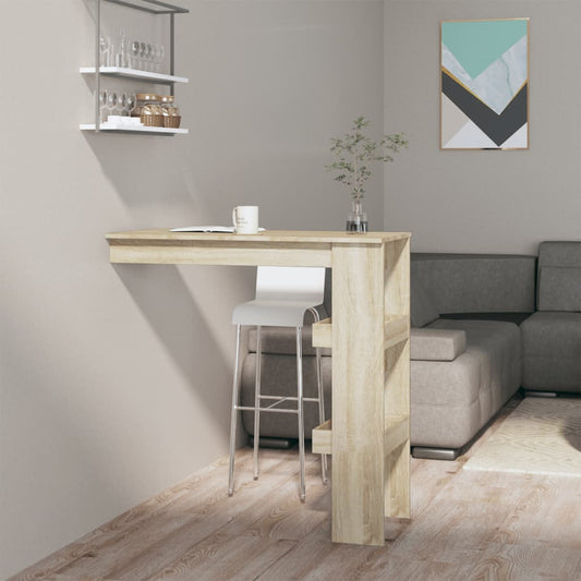 Seinäkiinnitettävä baaripöytä tammi 102x45x103,5cm tekninen puu - Sisustajankoti.fi