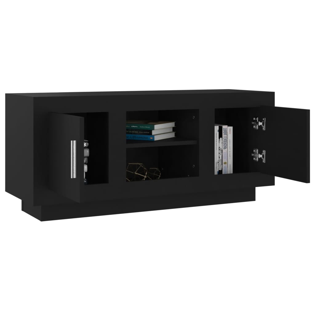 TV-taso musta 102x35x45 cm tekninen puu - Sisustajankoti.fi