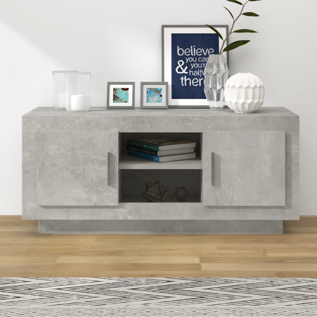 TV-taso betoninharmaa 102x35x45 cm tekninen puu - Sisustajankoti.fi