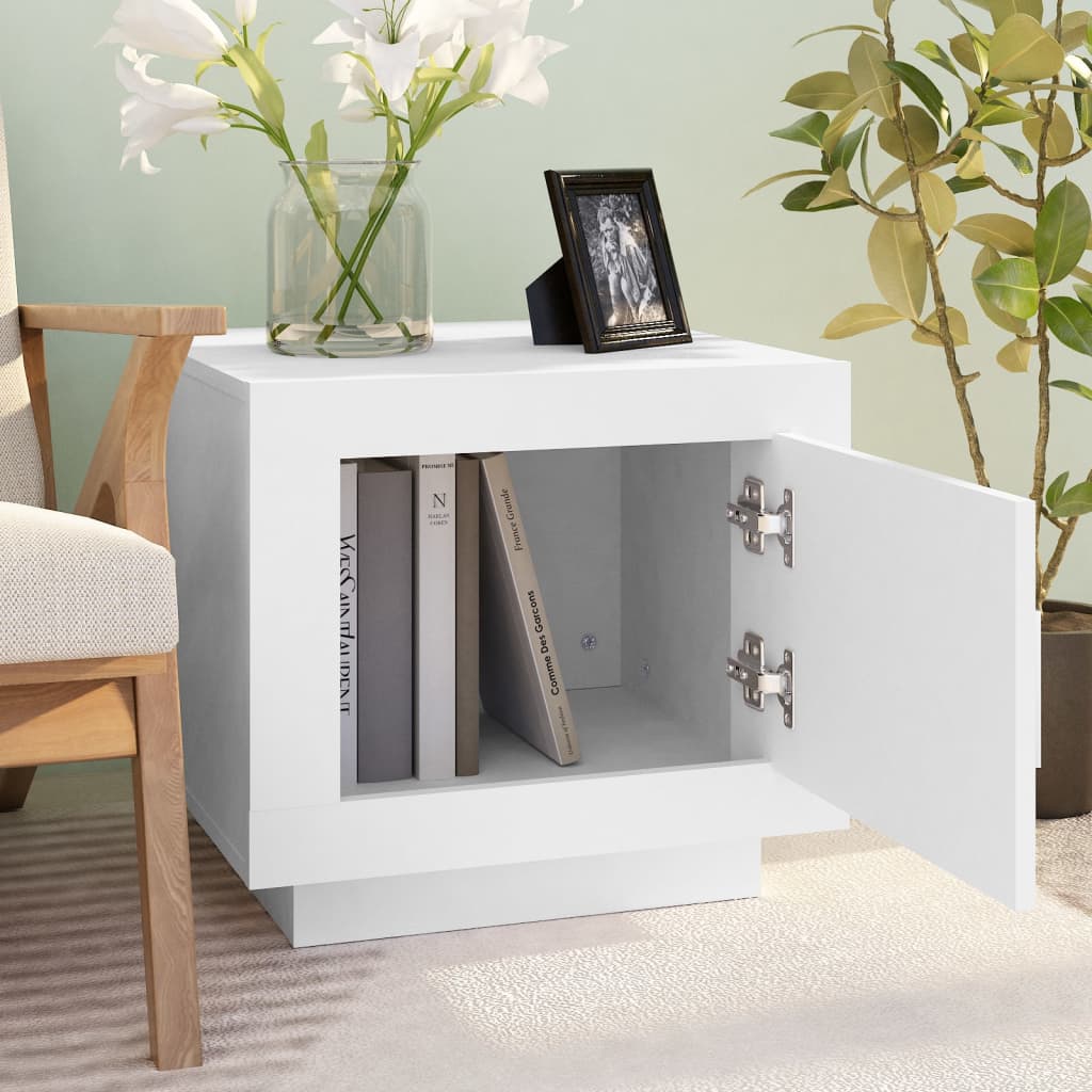 Sohvapöytä valkoinen 51x50x45 cm tekninen puu - Sisustajankoti.fi