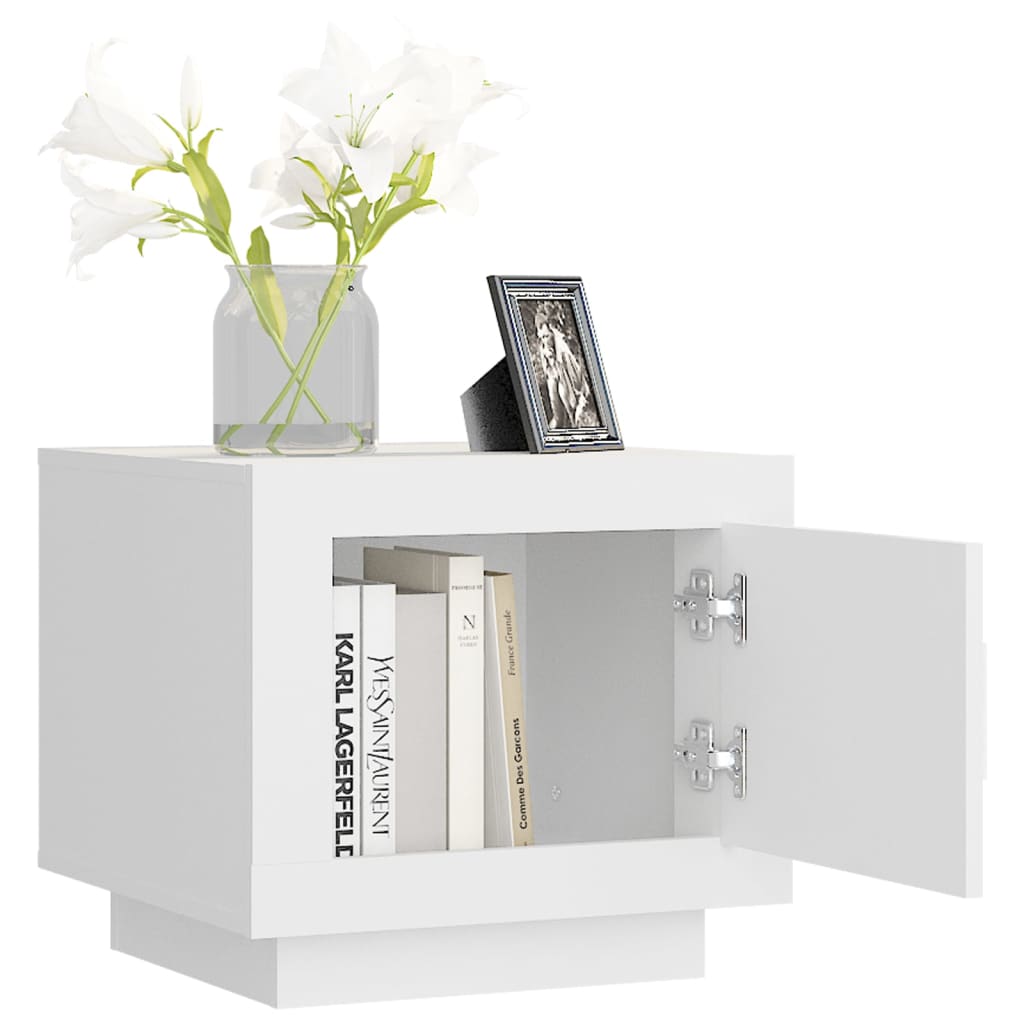 Sohvapöytä valkoinen 51x50x45 cm tekninen puu - Sisustajankoti.fi