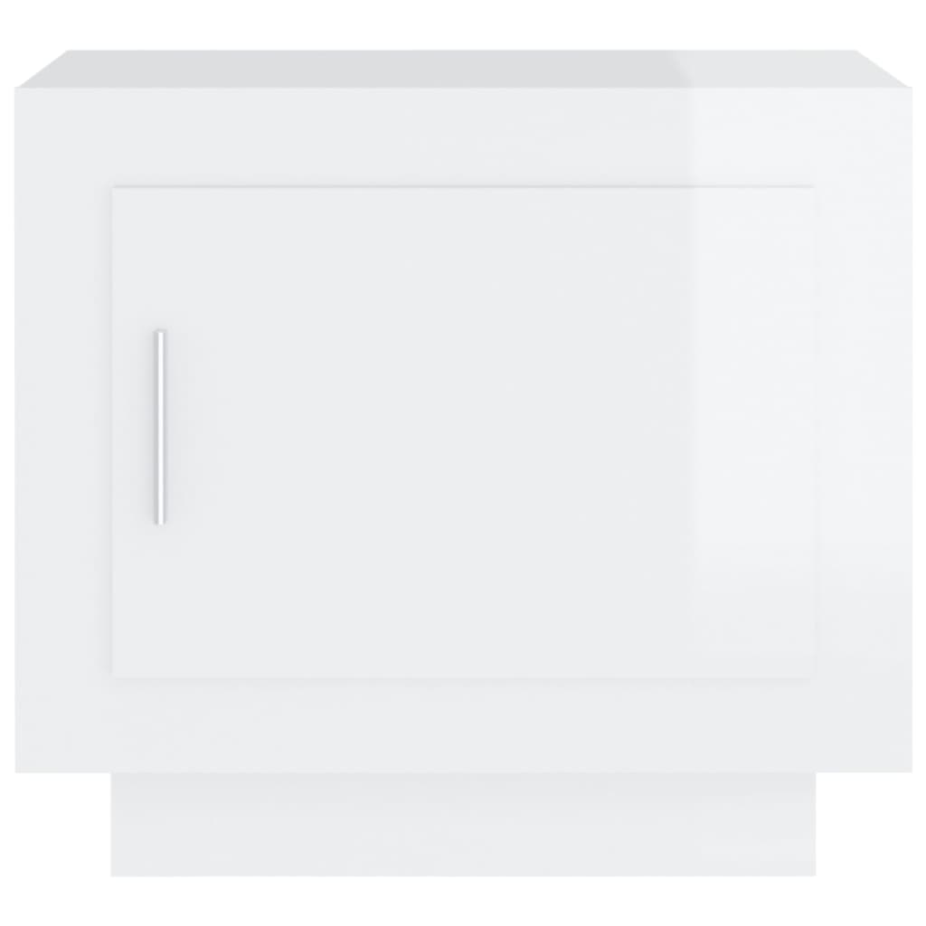 Sohvapöytä korkeakiilto valkoinen 51x50x45 cm tekninen puu - Sisustajankoti.fi