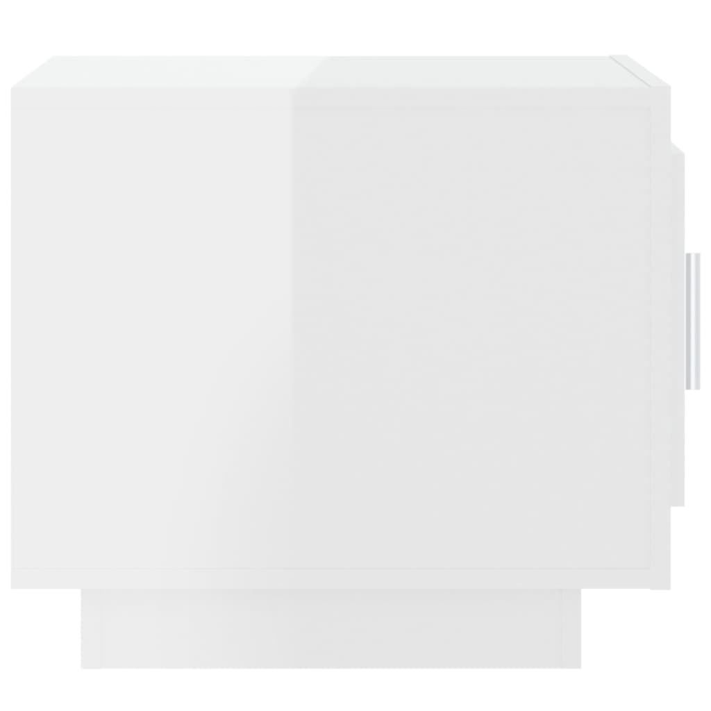 Sohvapöytä korkeakiilto valkoinen 51x50x45 cm tekninen puu - Sisustajankoti.fi