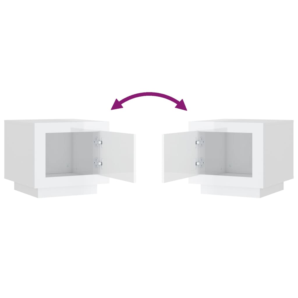 Sohvapöytä korkeakiilto valkoinen 51x50x45 cm tekninen puu - Sisustajankoti.fi