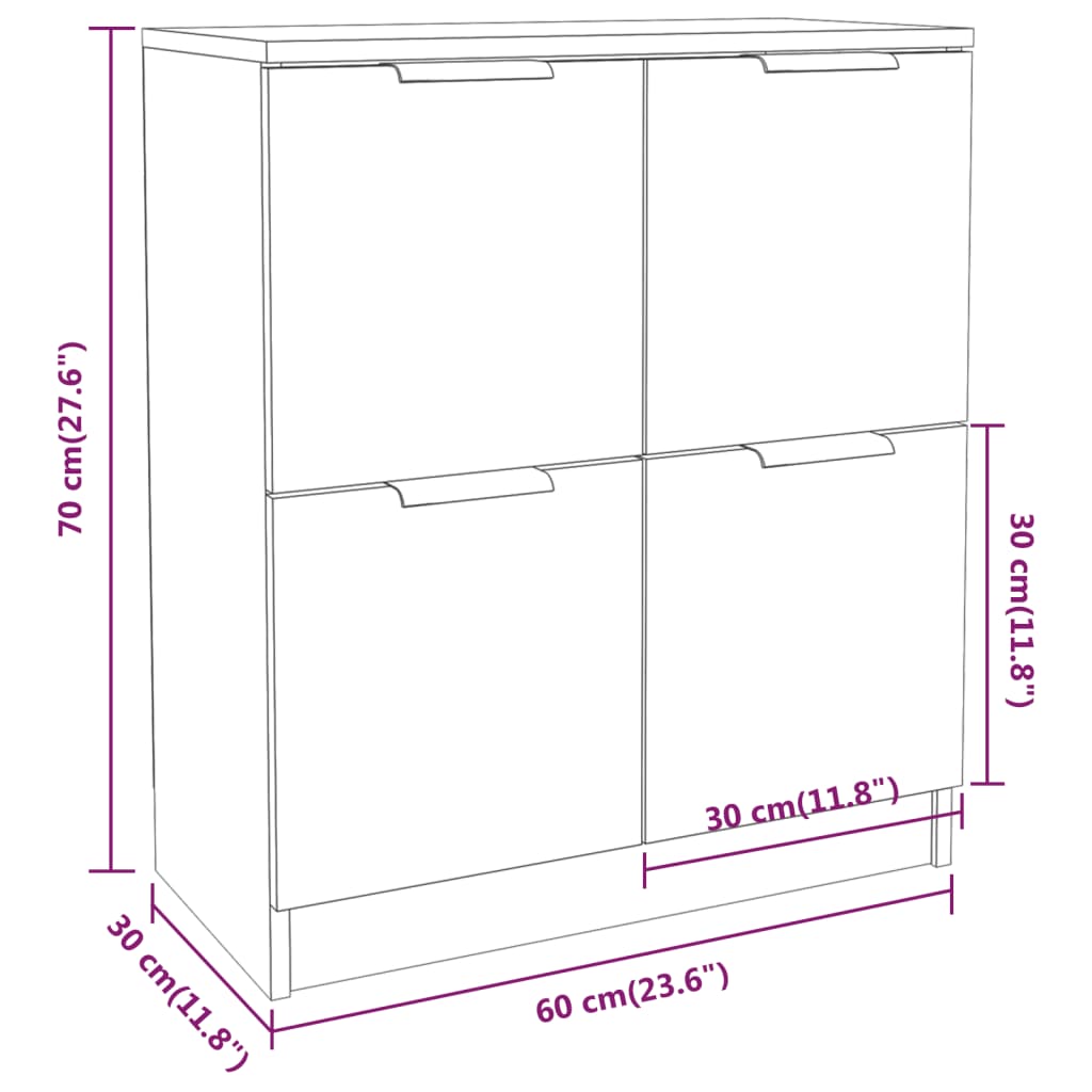 Senkki ruskea tammi 60x30x70 cm tekninen puu - Sisustajankoti.fi