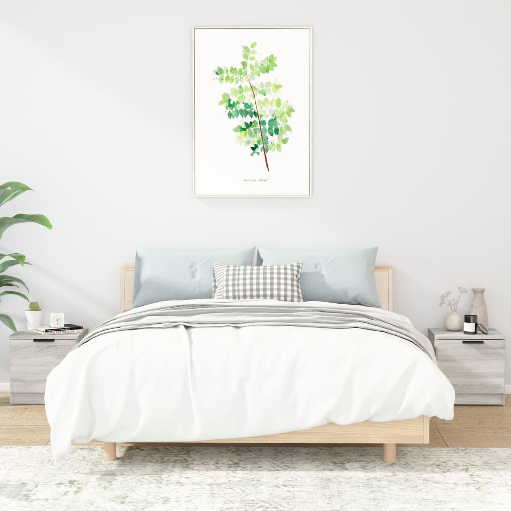 Yöpöydät 2 kpl harmaa Sonoma 40x39x40 cm - Sisustajankoti.fi