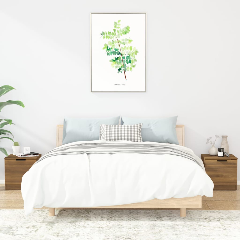 Yöpöydät 2 kpl ruskea tammi 40x39x40 cm - Sisustajankoti.fi