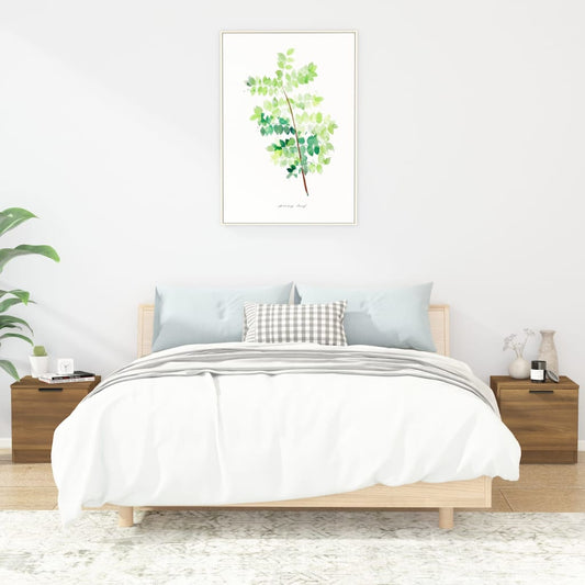 Yöpöydät 2 kpl ruskea tammi 40x39x40 cm - Sisustajankoti.fi
